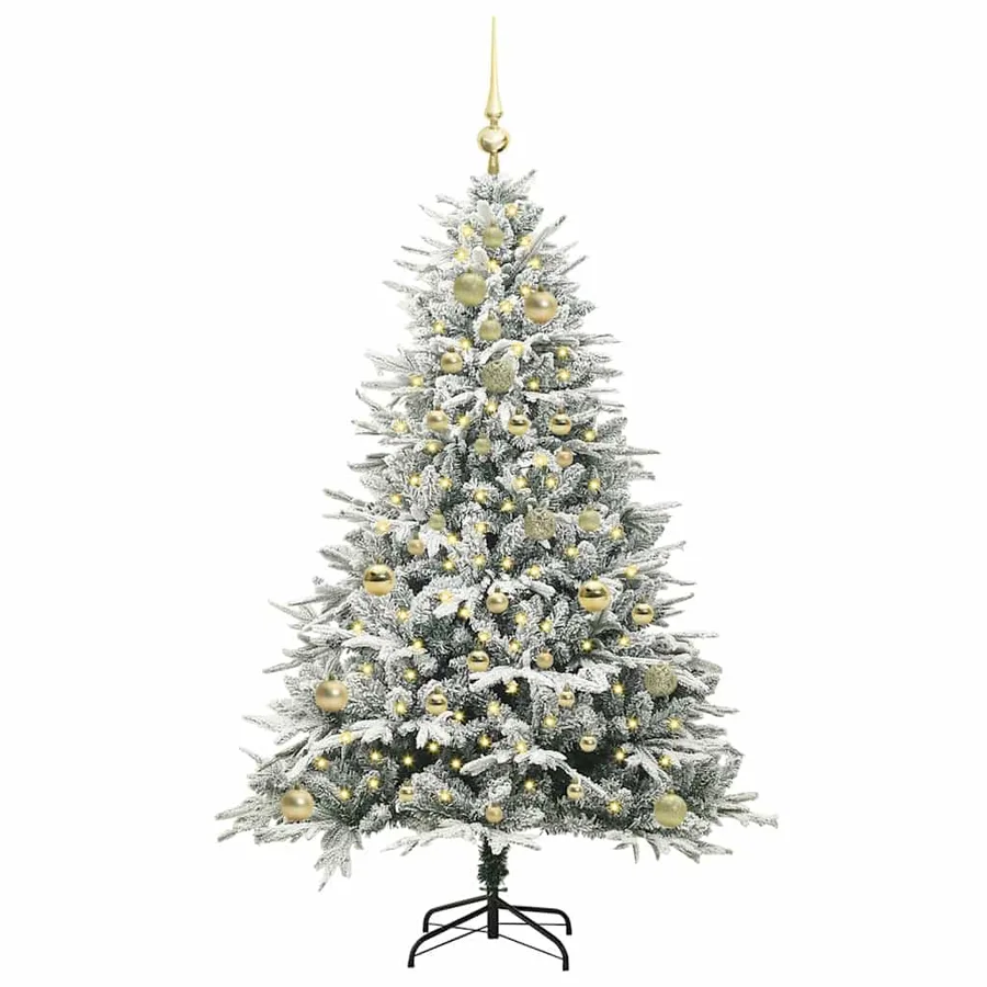 Arbre de Noël artificiel pré-éclairé avec ensemble de boules - 3