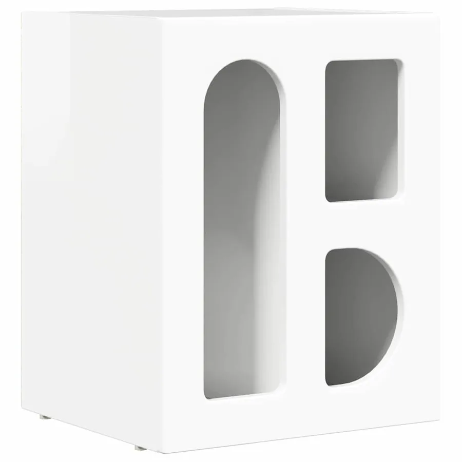 Table de chevet ELST 2 pc Blanc brillant 40 x 35 x 50 cm - 5