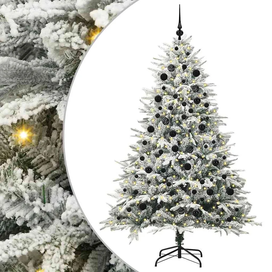 Arbre de Noël artificiel pré-éclairé avec ensemble de boules - 2