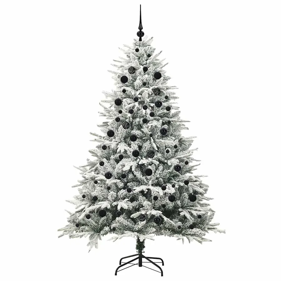Arbre de Noël artificiel pré-éclairé avec ensemble de boules - 4