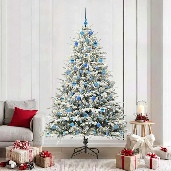 Arbre de Noël artificiel pré-éclairé avec ensemble de boules