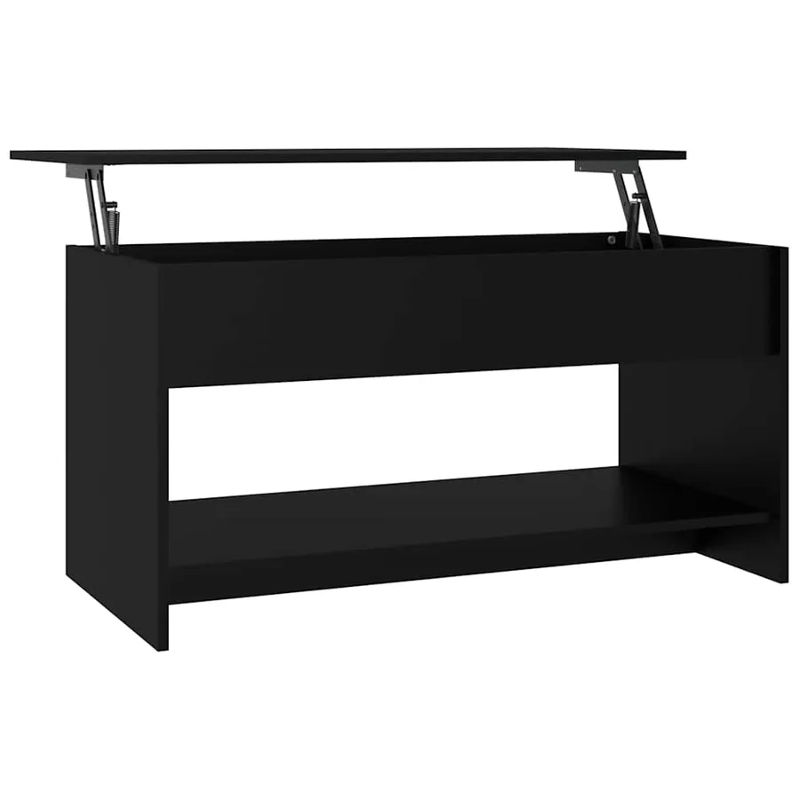 Table basse noir 102x50x52,5 cm bois d'ingénierie - 2