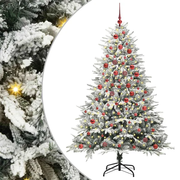 Arbre de Noël artificiel pré-éclairé avec ensemble de boules