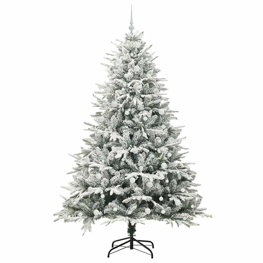 Arbre de Noël artificiel pré-éclairé avec ensemble de boules - 4