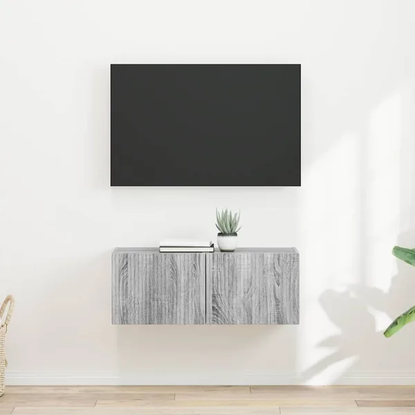 Meuble TV mural 2 pcs Gris Sonoma 39 x 31 x 29,5 cm