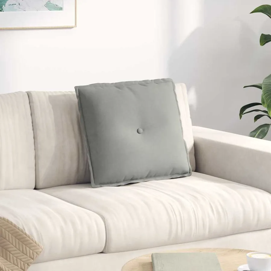 Coussin de Dos Gris clair 50 x 45 cm Tissu en microfibre
