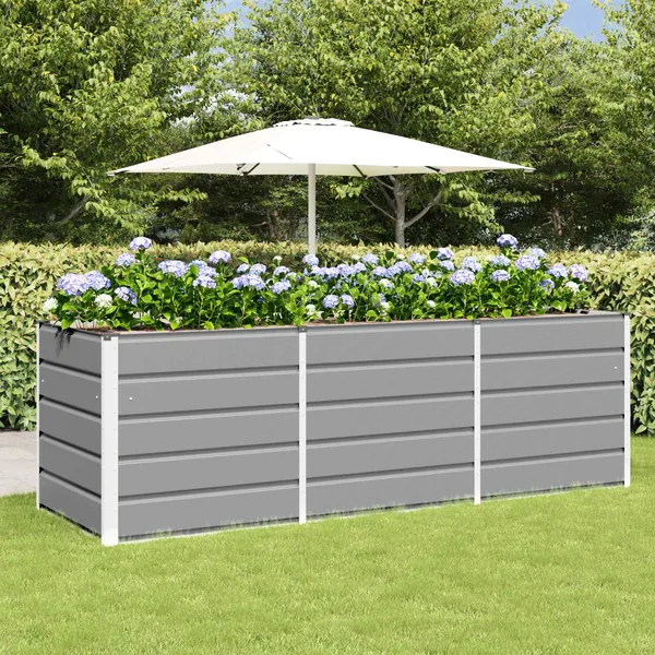 Jardinière Gris clair 240 x 80 x 75 cm Acier