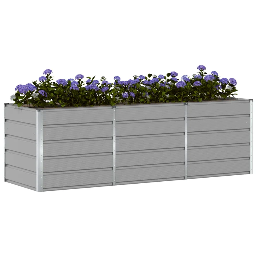 Jardinière Gris clair 240 x 80 x 75 cm Acier - 3
