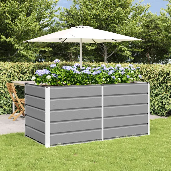 Jardinière Gris clair 160 x 80 x 75 cm Acier