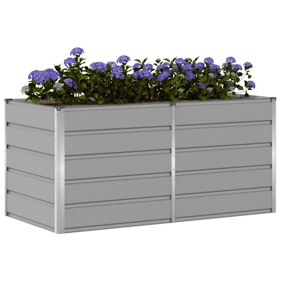 Jardinière Gris clair 160 x 80 x 75 cm Acier - 3