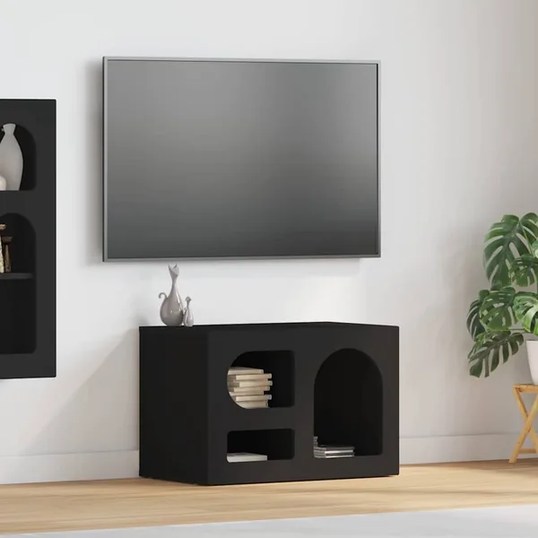 Meuble TV ELST 60 x 35 x 40 cm Noir Bois d'ingénierie