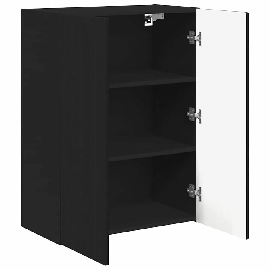 Meuble TV mural Noir 59,5 x 31 x 80 cm Bois d'ingénierie - 5