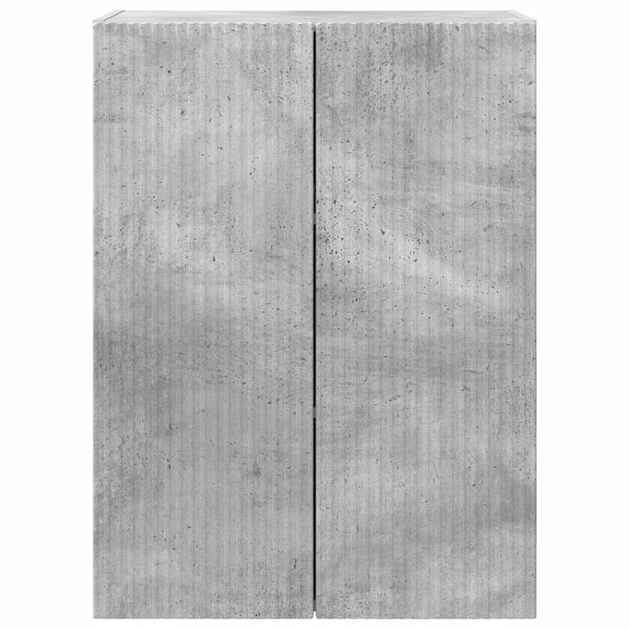 Meuble TV mural Gris béton 59,5 x 31 x 80 cm Bois d'ingénierie - 6