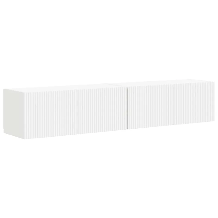 Meuble TV mural Montage mural 2 pcs Blanc 78,5 x 31 x 29,5 cm - 2