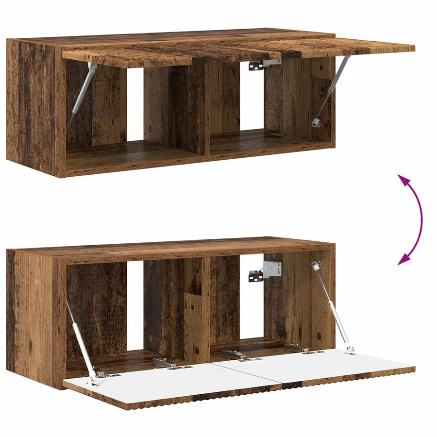 Ensemble de meuble TV mural 4 pcs Bois ancien Bois d'ingénierie - 10