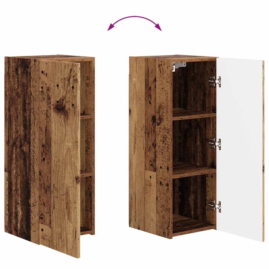 Ensemble de meuble TV mural 4 pcs Bois ancien Bois d'ingénierie - 11