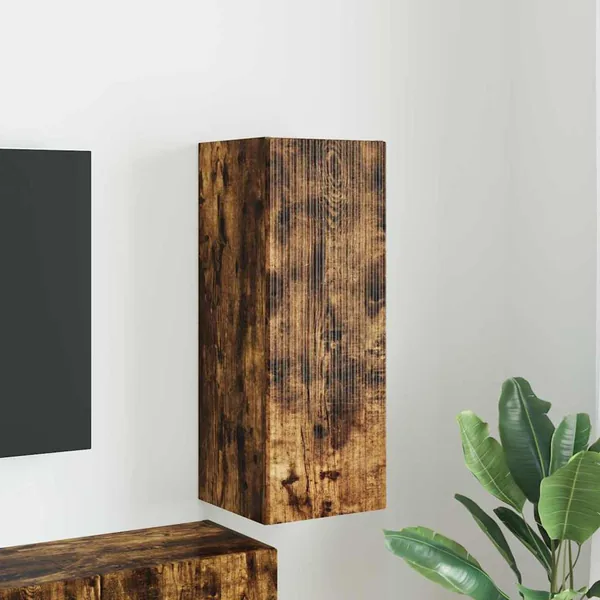 Meuble TV mural Chêne fumé 30 x 31 x 80 cm Bois d'ingénierie