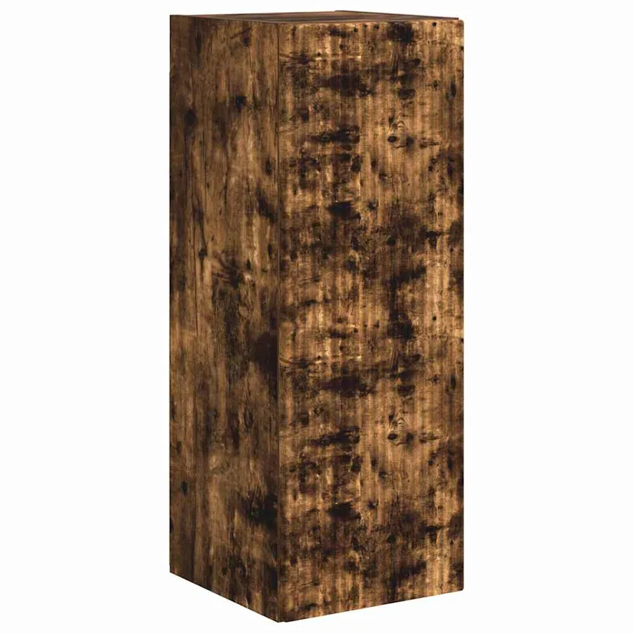 Meuble TV mural Chêne fumé 30 x 31 x 80 cm Bois d'ingénierie - 2