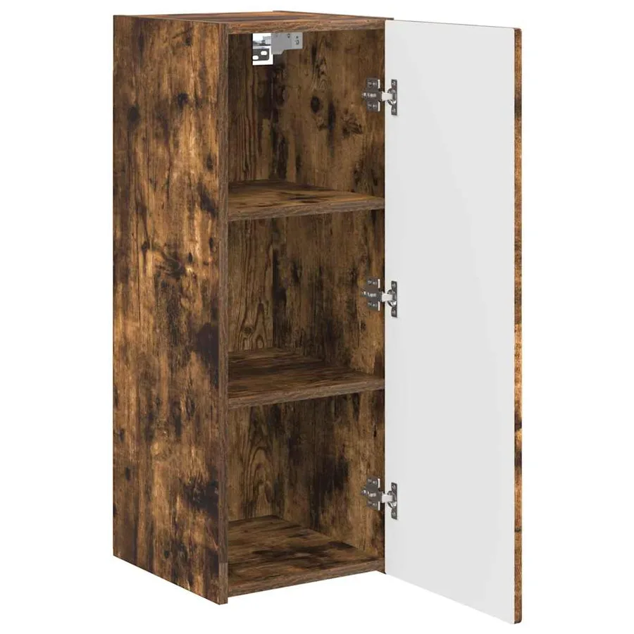 Meuble TV mural Chêne fumé 30 x 31 x 80 cm Bois d'ingénierie - 5