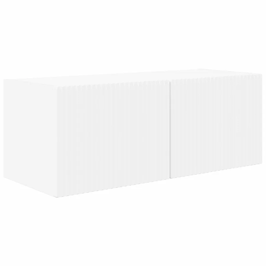 Ensemble de meuble TV mural 4 pcs Blanc Bois d'ingénierie - 5