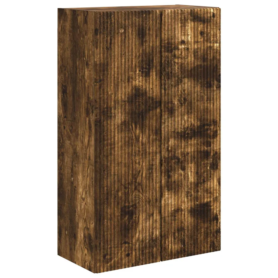 Meuble TV mural Chêne fumé 59,5 x 31 x 100 cm Bois d'ingénierie - 2