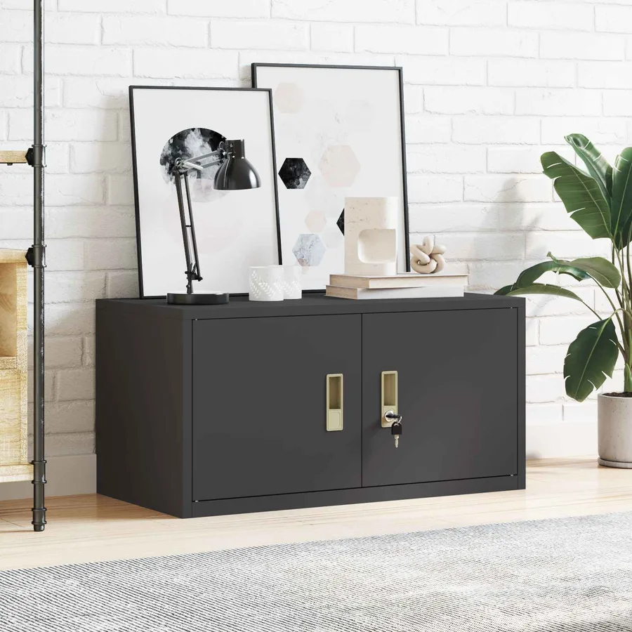 Armoire de rangement Noir 80 x 40 x 40 cm Acier - 4
