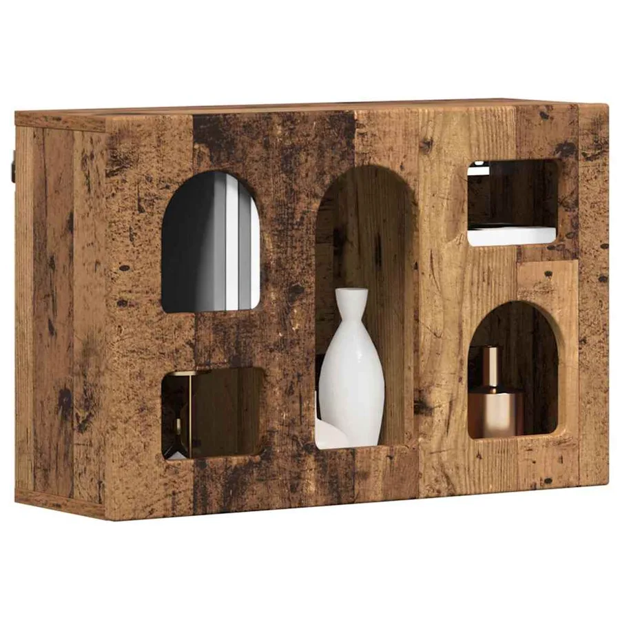 Armoire suspendue avec étagère ELST Bois ancien 60 x 20 x 40 cm - 3