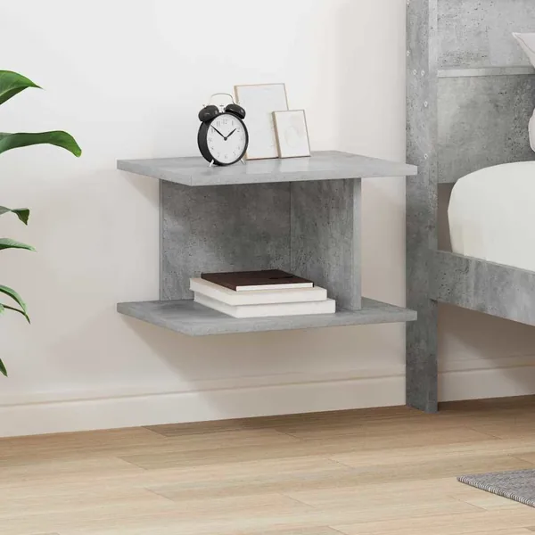 Table de chevet Gris béton 40 x 30 x 25 cm Bois d'ingénierie