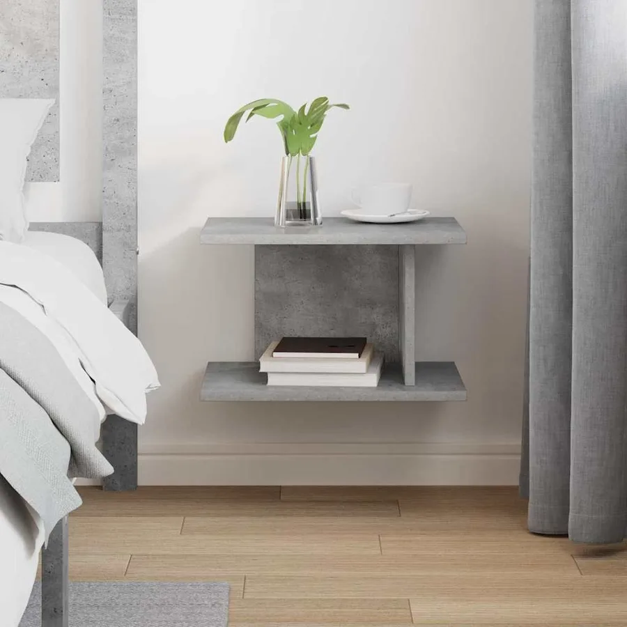 Table de chevet Gris béton 40 x 30 x 25 cm Bois d'ingénierie - 4