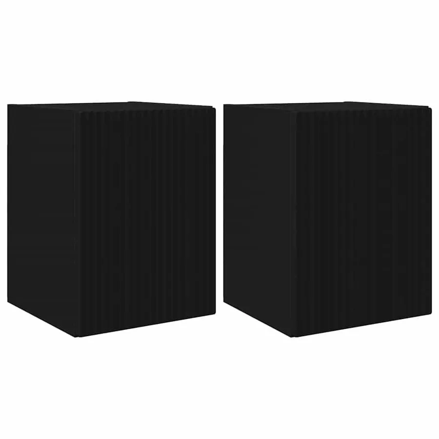 Meuble TV mural 2 pcs Noir 30 x 31 x 40 cm Bois d'ingénierie - 2