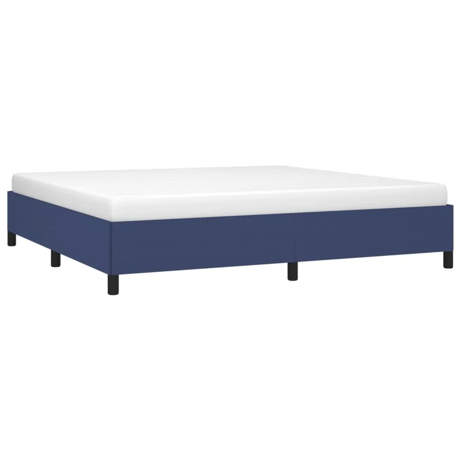 Cadre de lit sans matelas bleu 200x200 cm tissu - 3