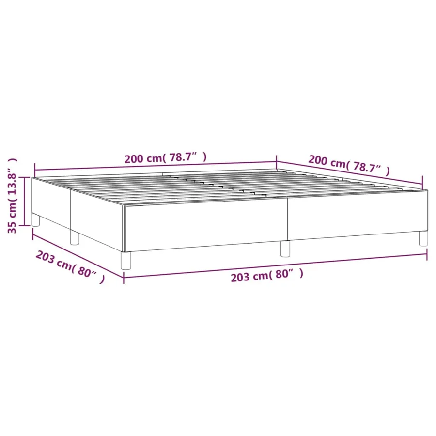 Cadre de lit sans matelas bleu 200x200 cm tissu - 9