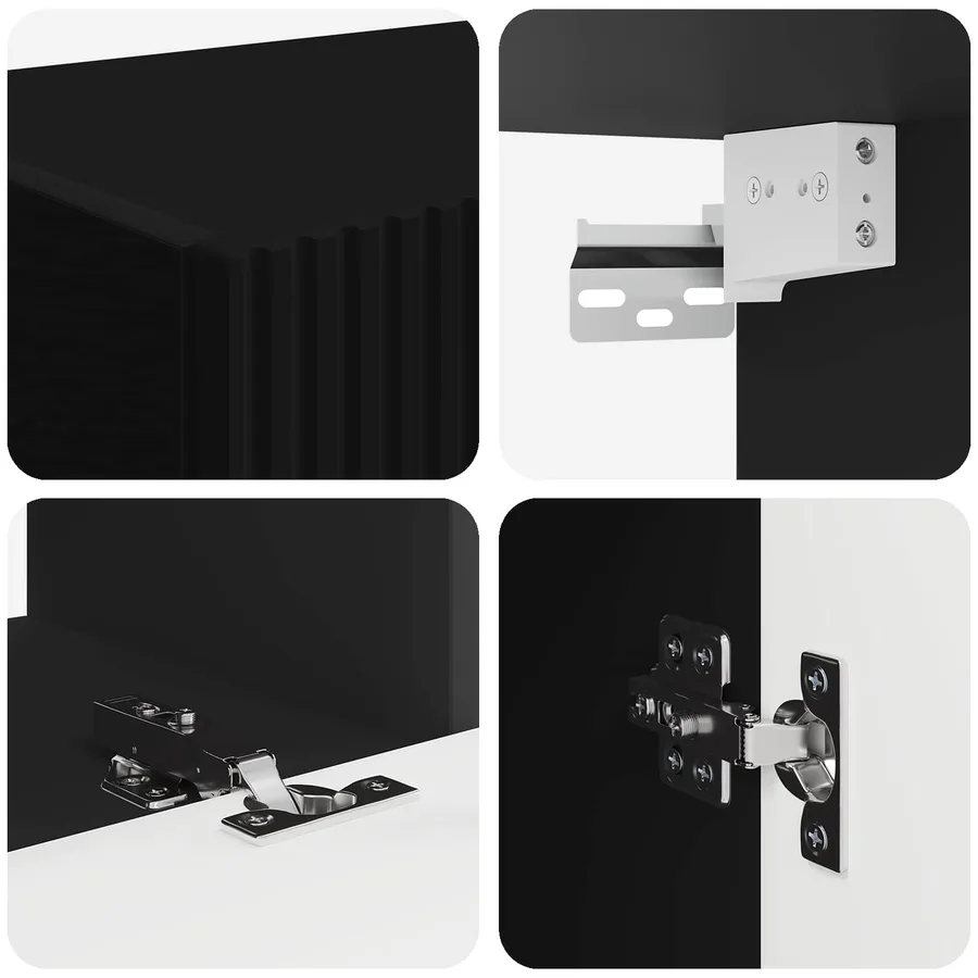 Ensemble meuble TV 5 pcs Noir Bois d'ingénierie - 10