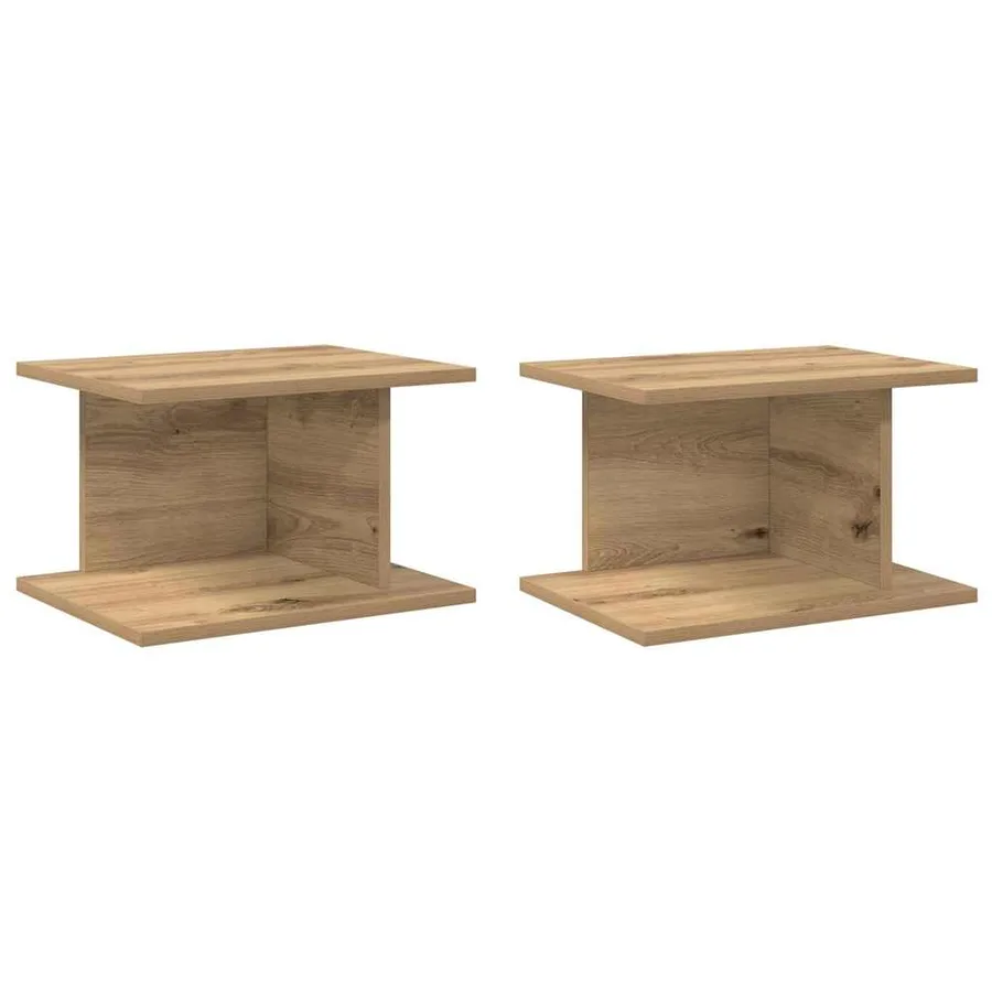 Table de chevet 2 pc Chêne artisanal 40 x 30 x 25 cm - 2
