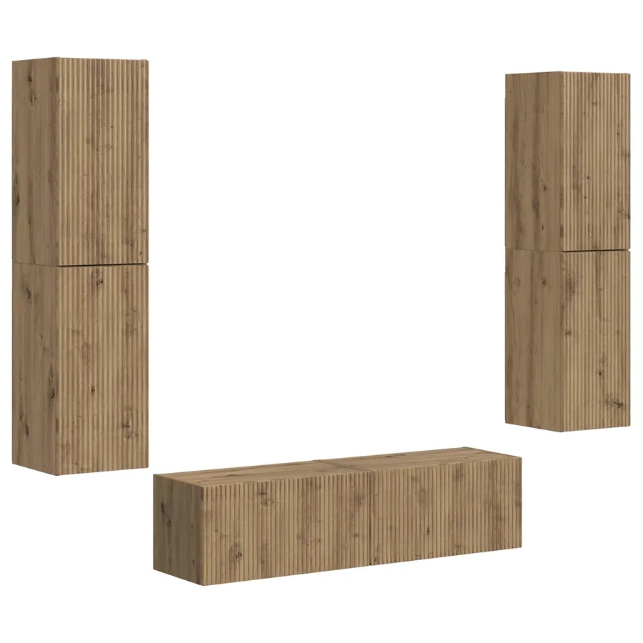 Ensemble meuble TV 6 pcs Chêne artisanal Bois d'ingénierie - 2