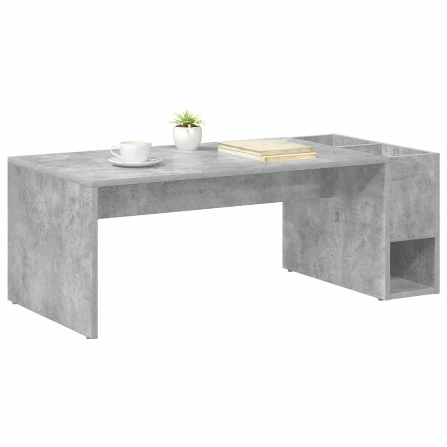 Table basse Gris béton 101,5 x 50 x 37 cm Bois d'ingénierie - 3