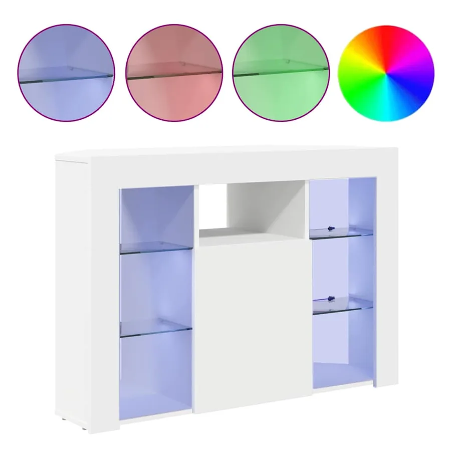 Meuble TV LED d'Angle Blanc 100x40x68cm Bois d'ingénierie - 4