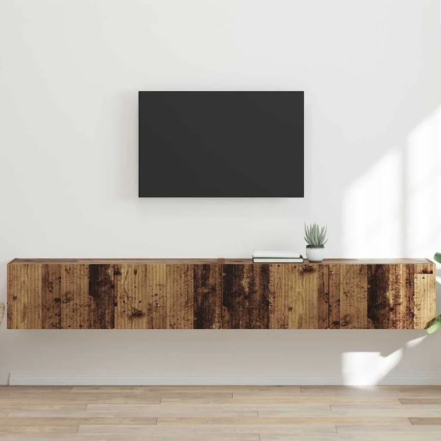 Meuble TV mural 2 pcs Bois Ancien 98 x 31 x 29,5 cm