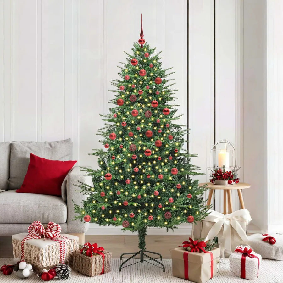 Arbre de Noël artificiel pré-éclairé avec ensemble de boules