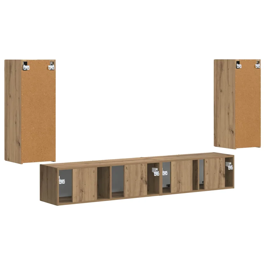 Ensemble meuble TV 4 pcs Chêne artisanal Bois d'ingénierie - 9