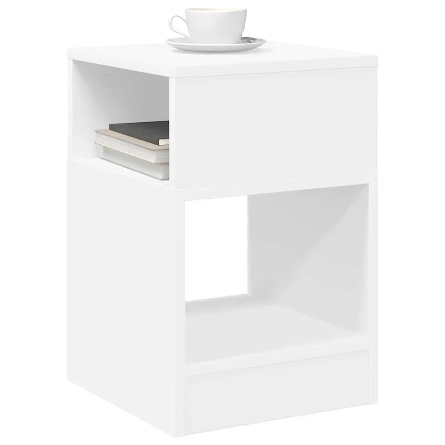 Table d'appoint Blanc 30,5 x 30 x 45 cm Bois d'ingénierie - 3