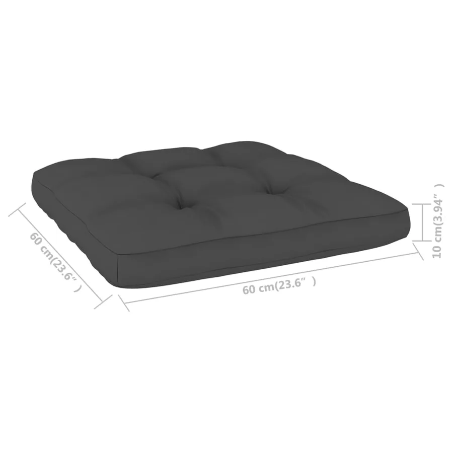 Chaise de jardin avec coussins anthracite Bois de pin imprégné - 6
