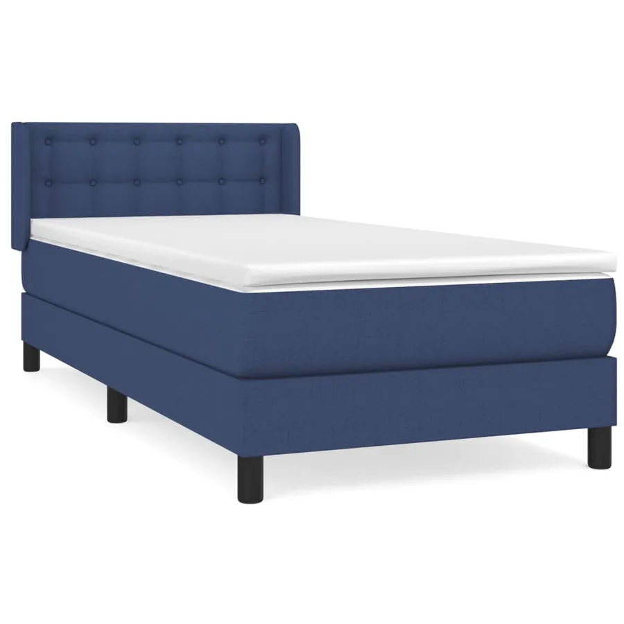 Sommier à lattes de lit avec matelas Bleu 90x190 cm Tissu - 2