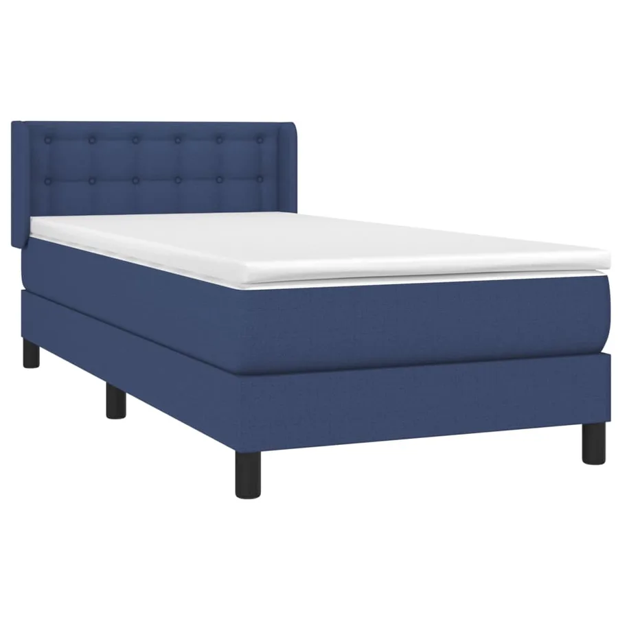Sommier à lattes de lit avec matelas Bleu 90x190 cm Tissu - 3
