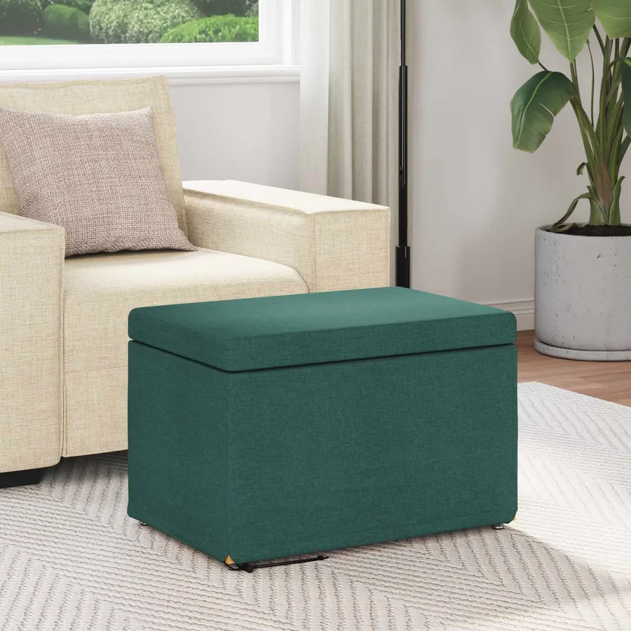 Tabouret Vert foncé 61 x 41 x 40 cm Tissu et bois stratifié - 3