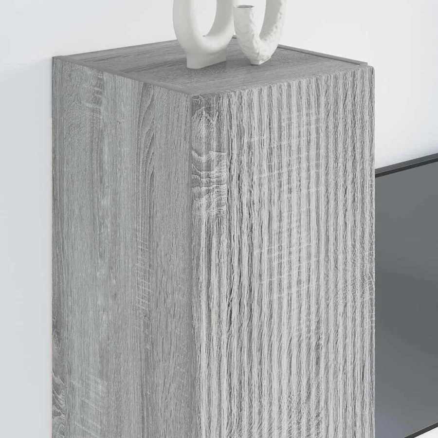 Meuble TV mural Gris Sonoma 30 x 31 x 80 cm Bois d'ingénierie - 4