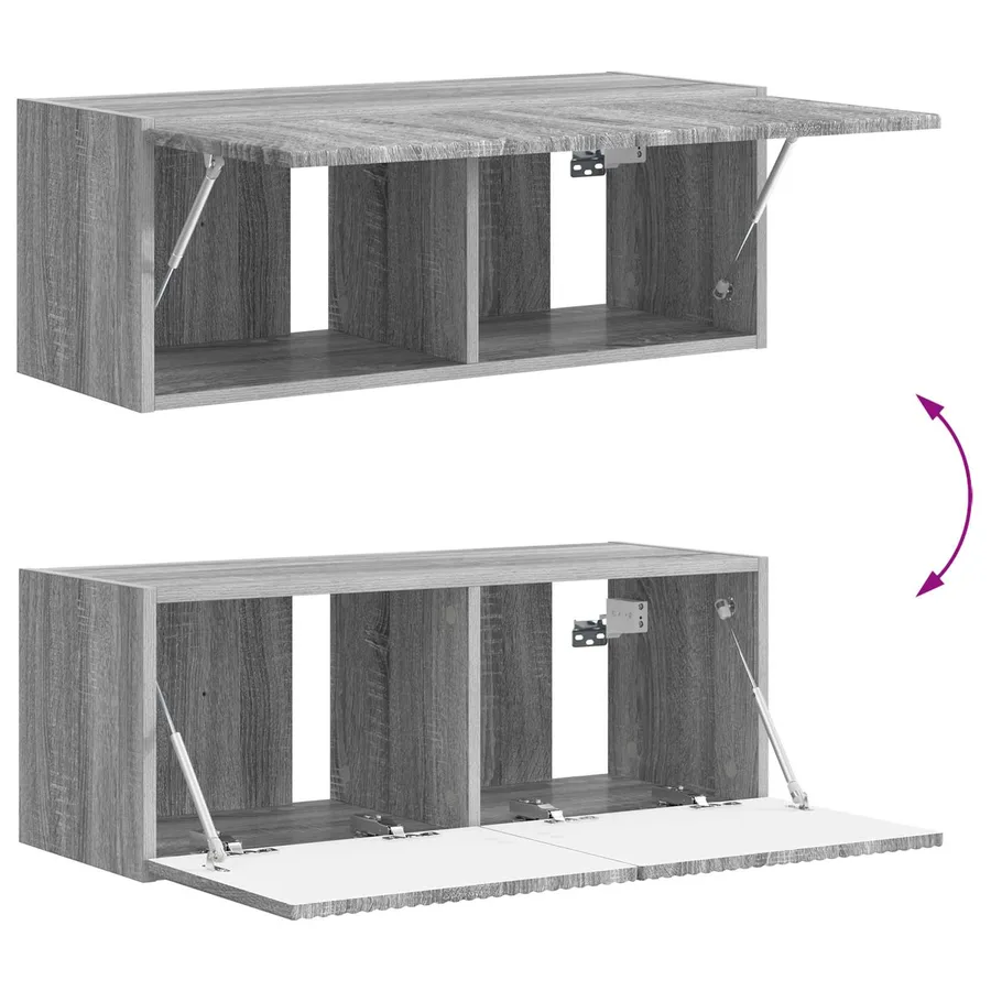 Ensemble meuble TV 3 pcs Gris Sonoma Bois d'ingénierie - 8