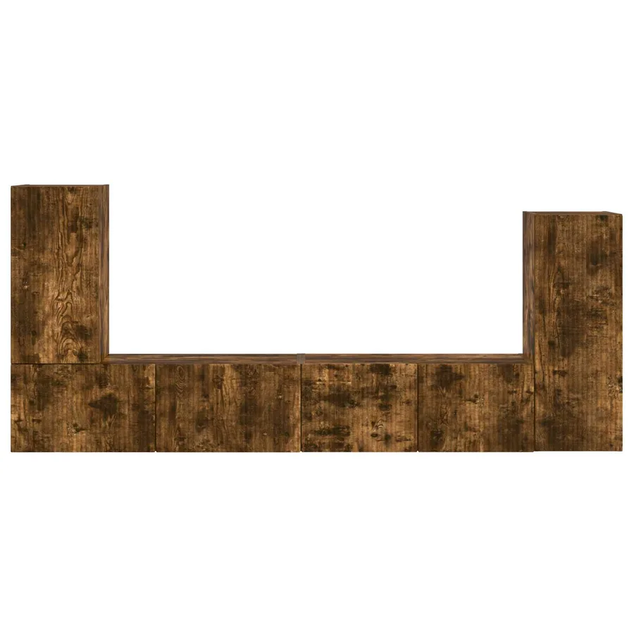 Ensemble meuble TV 4 pcs Chêne fumé Bois d'ingénierie - 9