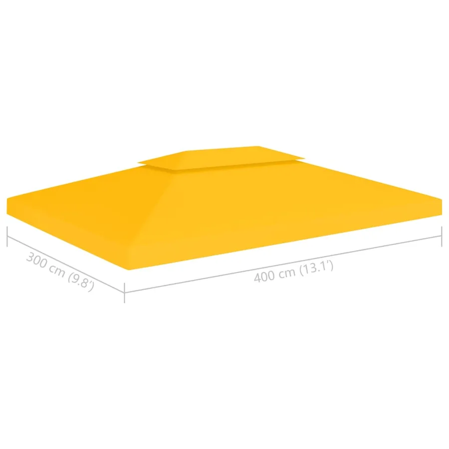 Toile de toit de belvédère 2 niveaux 310 g/m² 4x3 m Jaune - 8