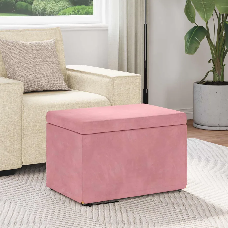Tabouret Rose 61 x 41 x 40 cm Velours et Bois Composite - 3